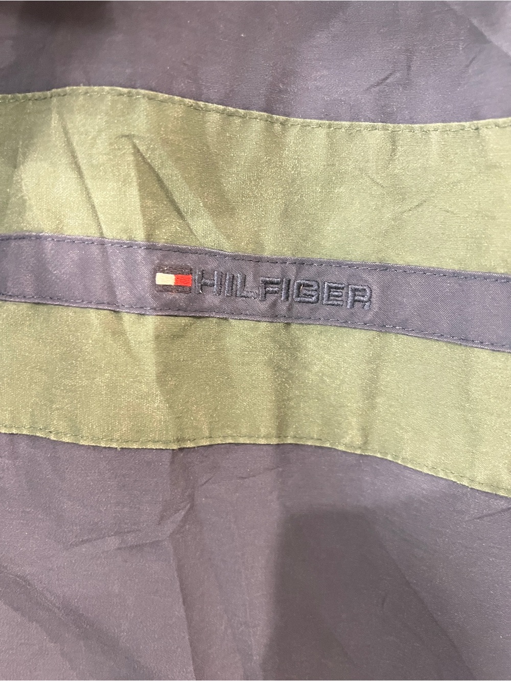 Vintage Tommy Hilfiger Hooded Windbreaker Jacket Mens Large Blue Green Y2K 90s - Picture 8 of 14